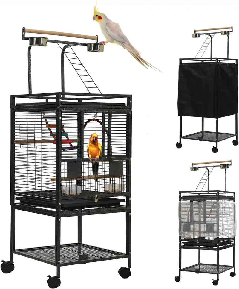 Small Bird Cage with Stand & Toys