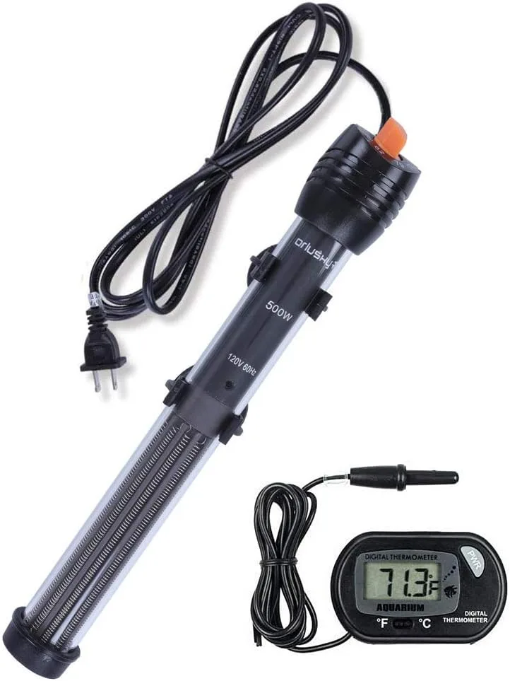 Orlushy Submersible Aquarium Heater with Thermometer