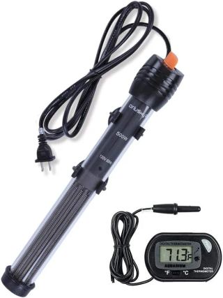Orlushy Submersible Aquarium Heater with Thermometer